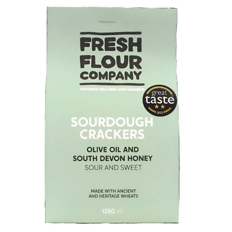 Fresh Flour Company Olive Oil & South Devon Honey Sourdough Crackers